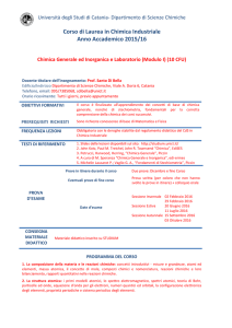 Corso di Laurea in Chimica Industriale Anno Accademico 2015/16