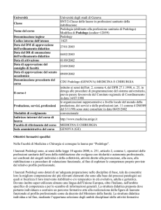 Podologia - Studenti e laureati - Università degli studi di Genova