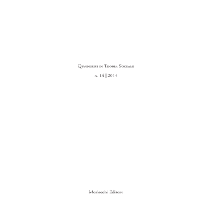 Quaderni di Teoria Sociale n. 14 | 2014 Morlacchi Editore