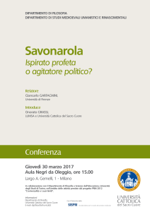 Savonarola - Università Cattolica del Sacro Cuore