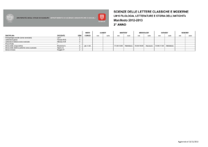 SCIENZE DELLE LETTERE CLASSICHE E MODERNE Manifesto