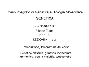 Corso integrato di Genetica e Biologia Molecolare GENETICA