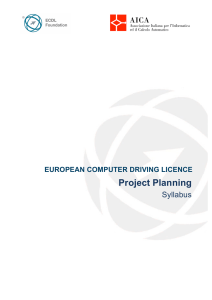 Syllabus NUOVAECDL Project Planning V1.0 ITA