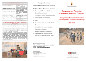 depliant progetto Congo 2010-2011