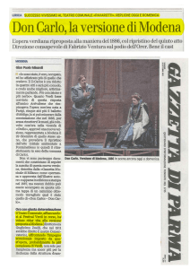 Don Carlo, la versione di Modena