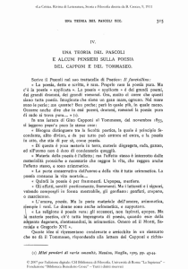 iv. e alcuni pensieri sulla poesta - Status Quaestionis