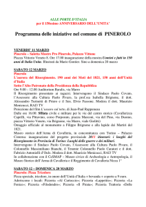 Programma delle iniziative nel comune di PINEROLO