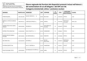 Elenco regionale dei fornitori dei dispositivi protesici