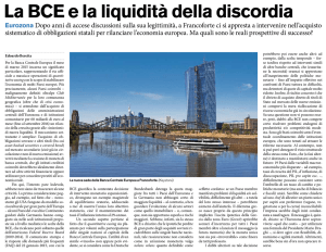 La BCE e la liquidità della discordia Eurozona