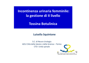 Incontinenza urinaria femminile: la gestione di II livello Tossina