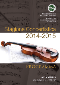 Stagione Concertistica di Ateneo - Programma completo A.A. 2014