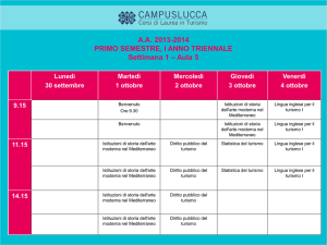 AA 2013-2014 PRIMO SEMESTRE, I ANNO