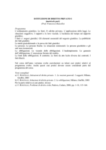 ISTITUZIONI DI DIRITTO PRIVATO I (matricole pari) (Prof. Francesco