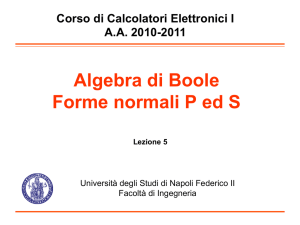 Algebra di Boole Forme normali P ed S - ICAR-CNR