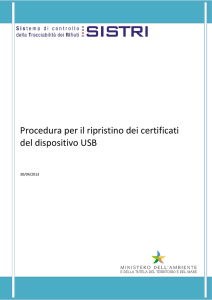 Procedura per il ripristino dei certificati del dispositivo USB
