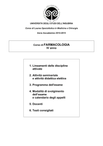 Corso di FARMACOLOGIA