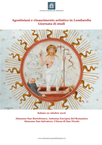 Agostiniani e rinascimento artistico in Lombardia Giornata di studi
