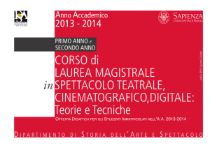 CORSO LAUREA TRIENNALE in STUDI STORICI A.A. 2013-14