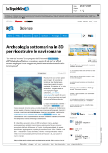 Archeologia sottomarina in 3D per ricostruire le navi