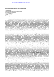 Calcolo e Supercalcolo Chimico in Italia.