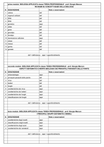 Didattica breve - moduli di Biologia Applicata