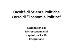 Facoltà di Scienze Politiche Corso di “Economia Politica”