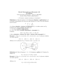Metodi Matematici per l`Economia AK FUNZIONI Corso di