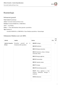 Reumatologia - Università Cattolica del Sacro Cuore