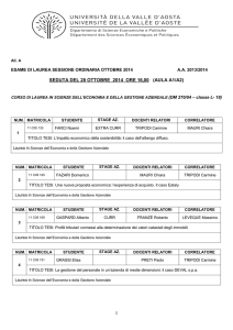 1 SEDUTA DEL 28 OTTOBRE 2014 ORE 16,00 (AULA A1/A2)