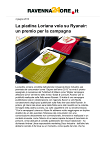 La piadina Loriana vola su Ryanair: un premio per