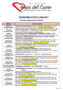 Programma di attività 2017 - AMICI DEL CUORE CAMPOSAMPIERO