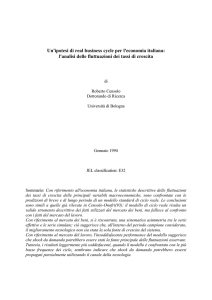 Un`ipotesi di real business cycle per l`economia italiana: l`analisi