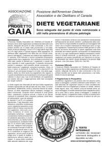 Le diete vegetariane - Associazione Progetto Gaia