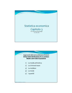 Statistica economica Capitolo 3