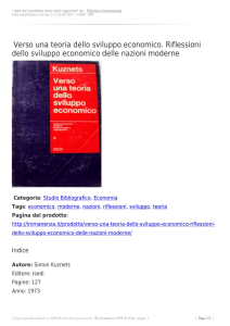 Verso una teoria dello sviluppo economico. Riflessioni dello