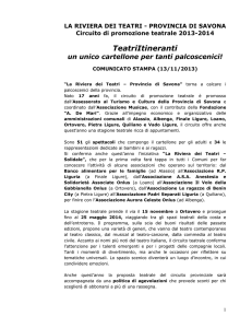 Teatro di prosa - Comunicato stampa