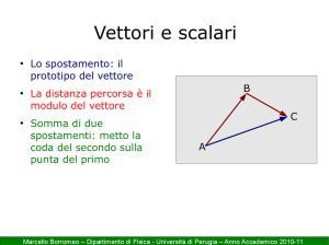 Vettori e scalari - Dipartimento di Fisica e Geologia