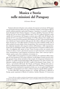 Musica e Storia nelle missioni del Paraguay