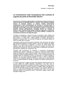 La Commissione vieta l acTuisizione del controllo di