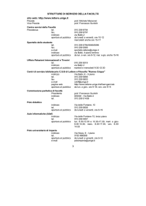 3 STRUTTURE DI SERVIZIO DELLA FACOLTÀ sito web: http://www