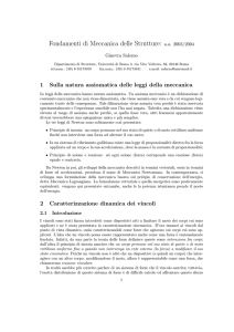 Fondamenti di Meccanica delle Strutture: aa 2003/2004