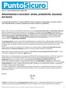 Alimentazione e lavoratori: stress, produttività, sicurezza sul lavoro