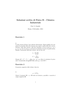Soluzioni scritto di Fisica II - Chimica Industriale