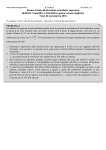 Tema di matematica, indirizzi Scientifico e