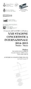 xxii stagione concertistica internazionale 2014-2015