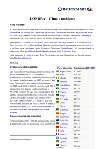 Londra clima e ambiente - Appunti