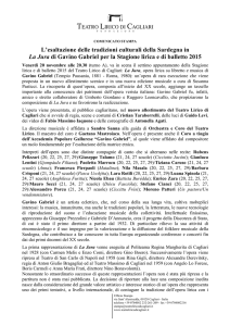 comunicato stampa - Teatro Lirico di Cagliari