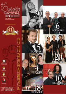 49a STAGIONE CONCERTISTICA 2015 - 2016