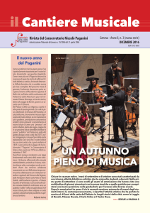 il Cantiere Musicale - Conservatorio Paganini