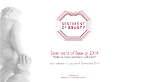 Sentiment of Beauty 2014 - Progetto Vitalità Onlus